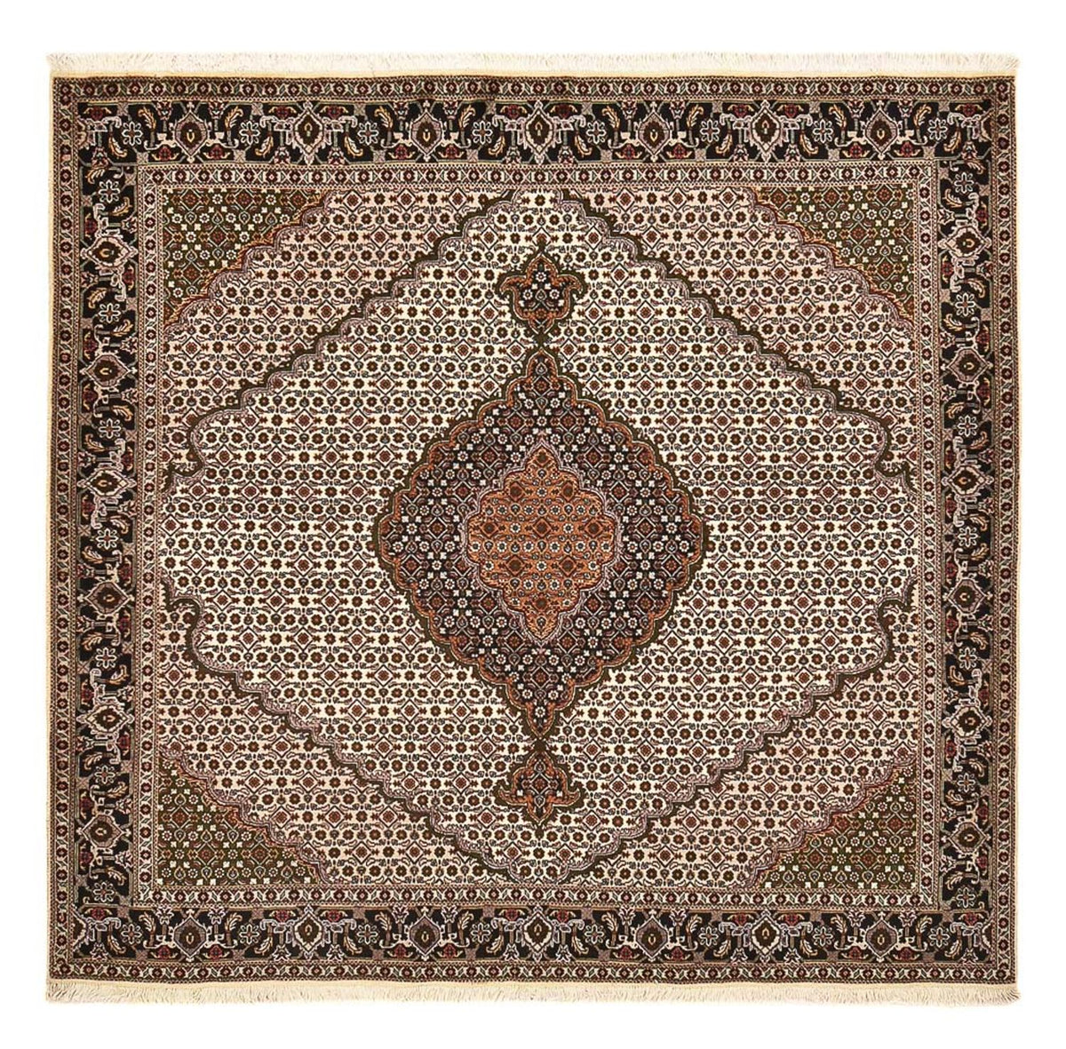 Tapis persan - Tabriz - Royal carré  - 204 x 200 cm - marron clair