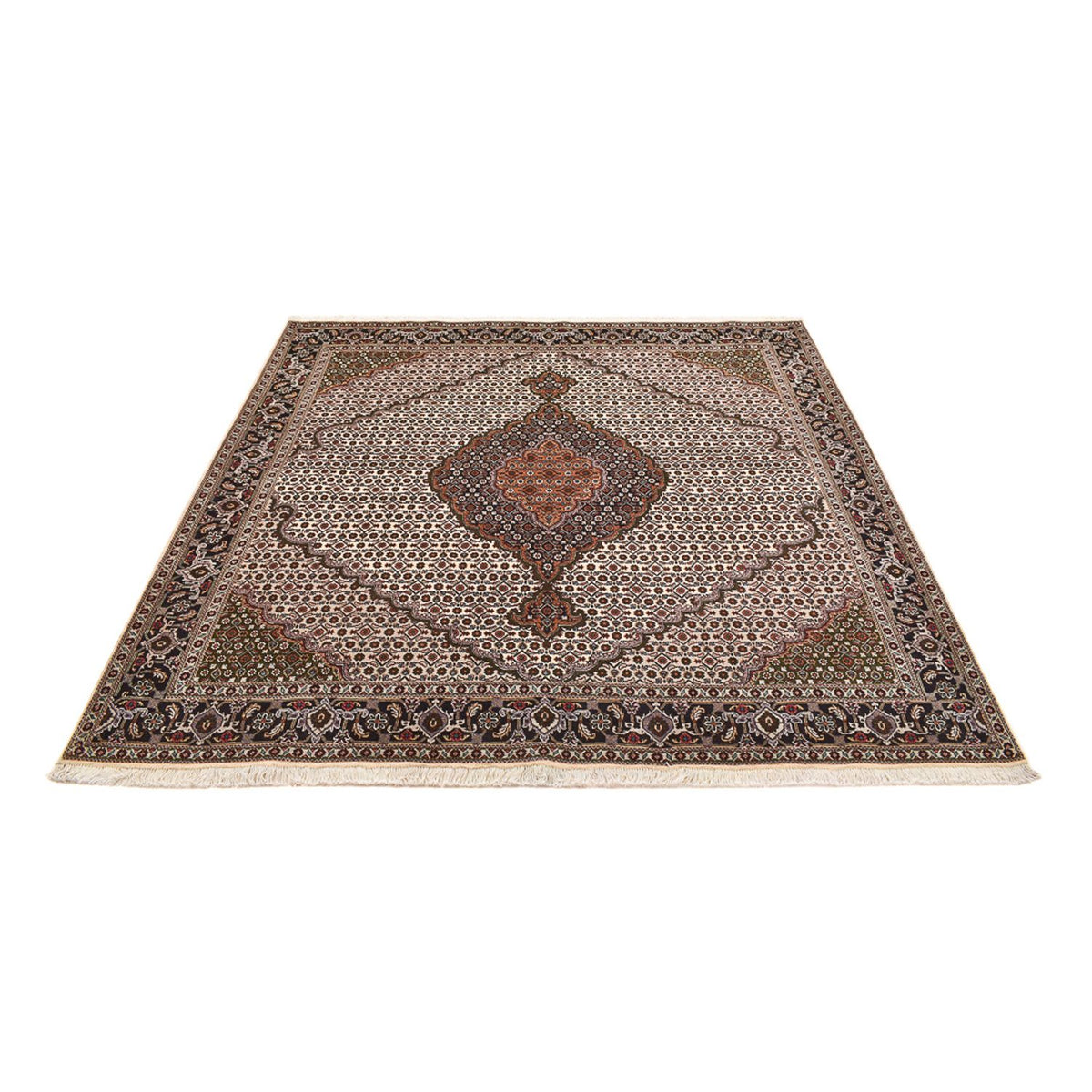 Tapis persan - Tabriz - Royal carré  - 204 x 200 cm - marron clair