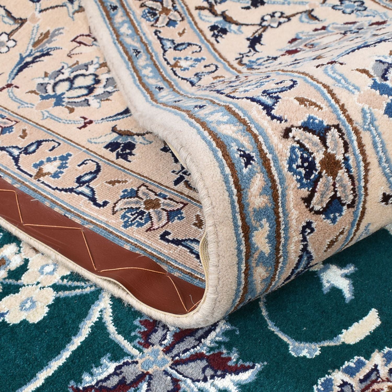 Tapis persan - Nain - Royal - 254 x 198 cm - vert foncé