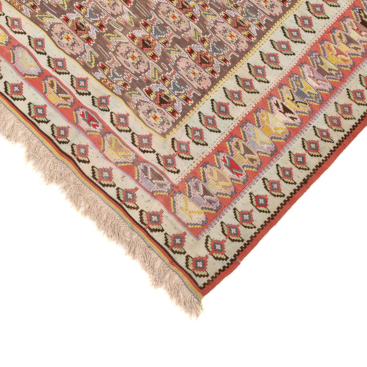 Tapis Kelim - Oriental - 258 x 160 cm - rouge clair