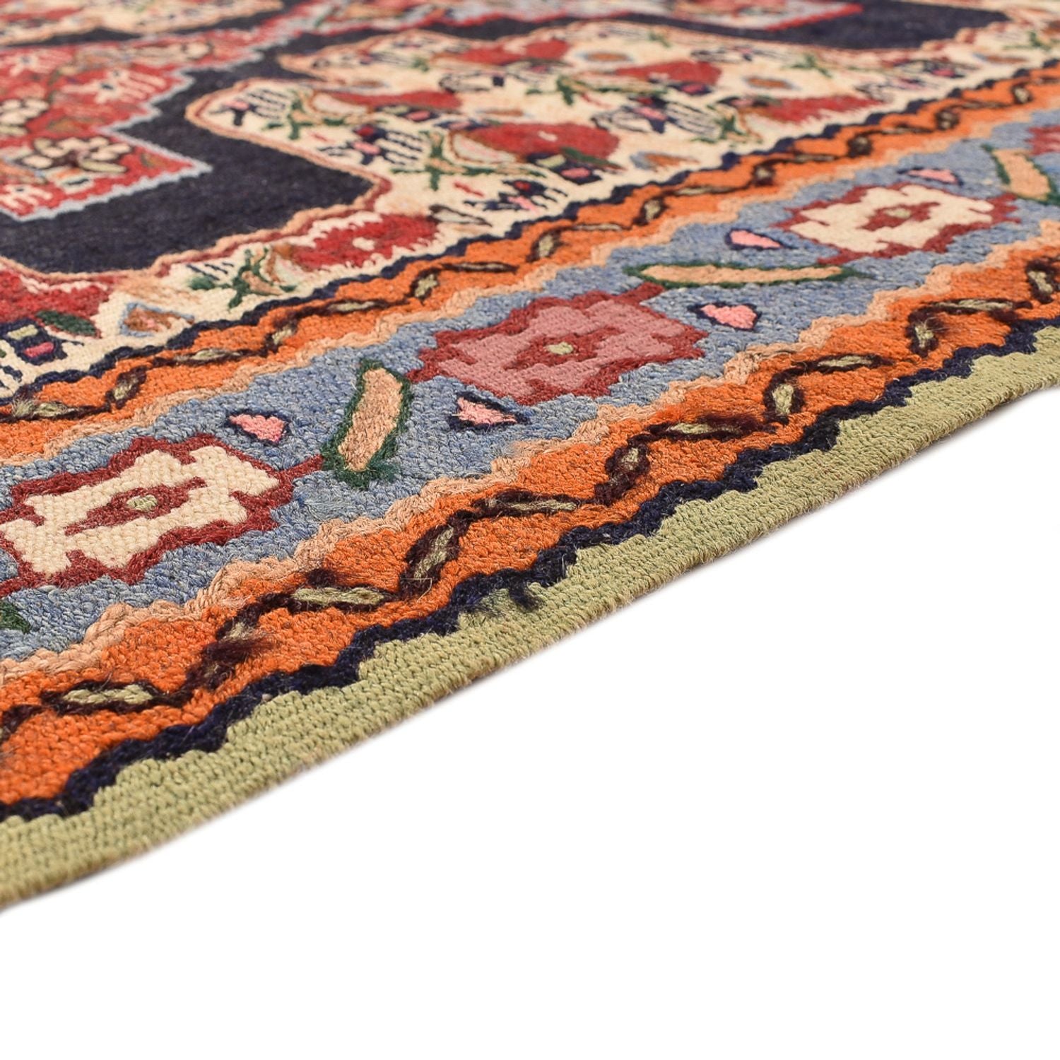 Tapis de couloir Tapis Kelim - Oriental - 415 x 85 cm - bleu foncé