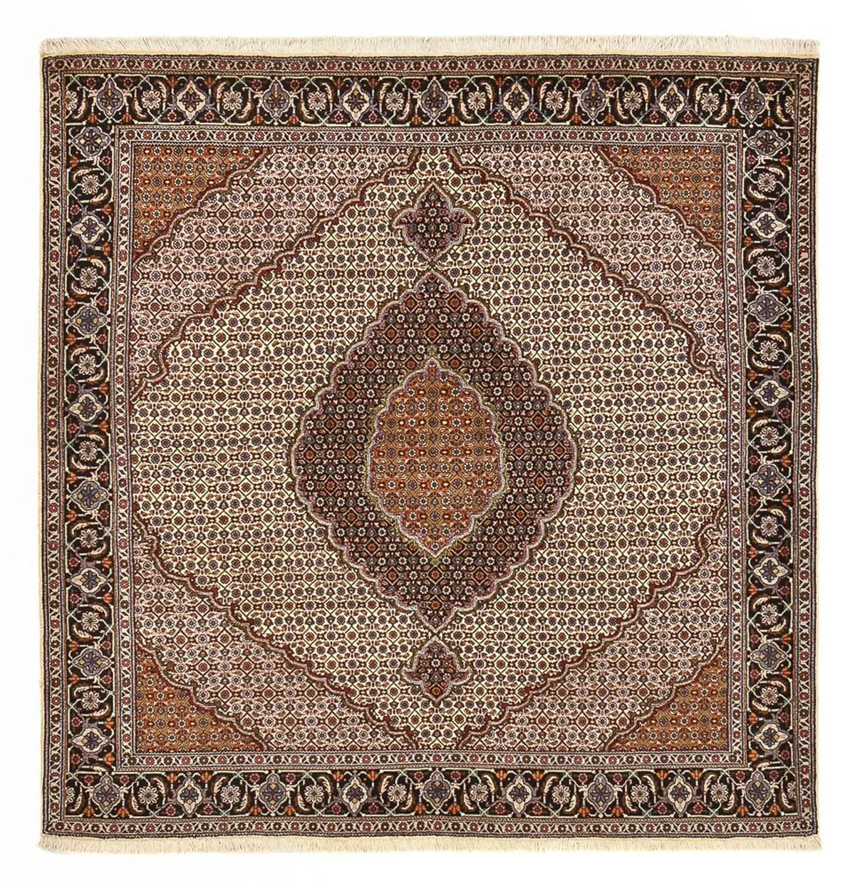 Tapis persan - Tabriz - Royal carré  - 210 x 200 cm - marron clair
