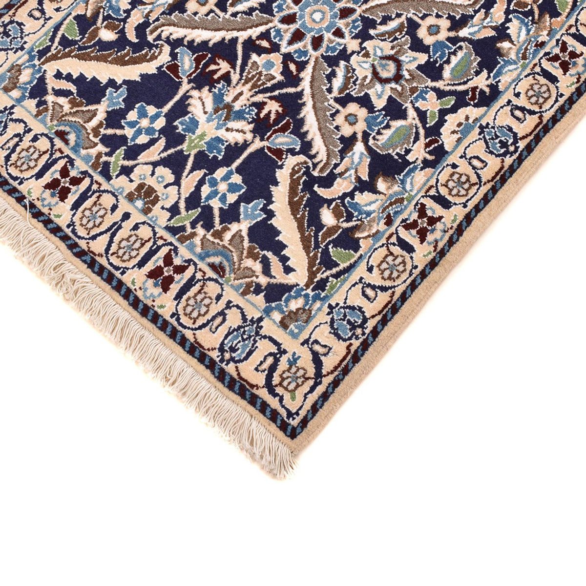 Tapis de couloir Tapis persan - Nain - Royal - 194 x 59 cm - bleu