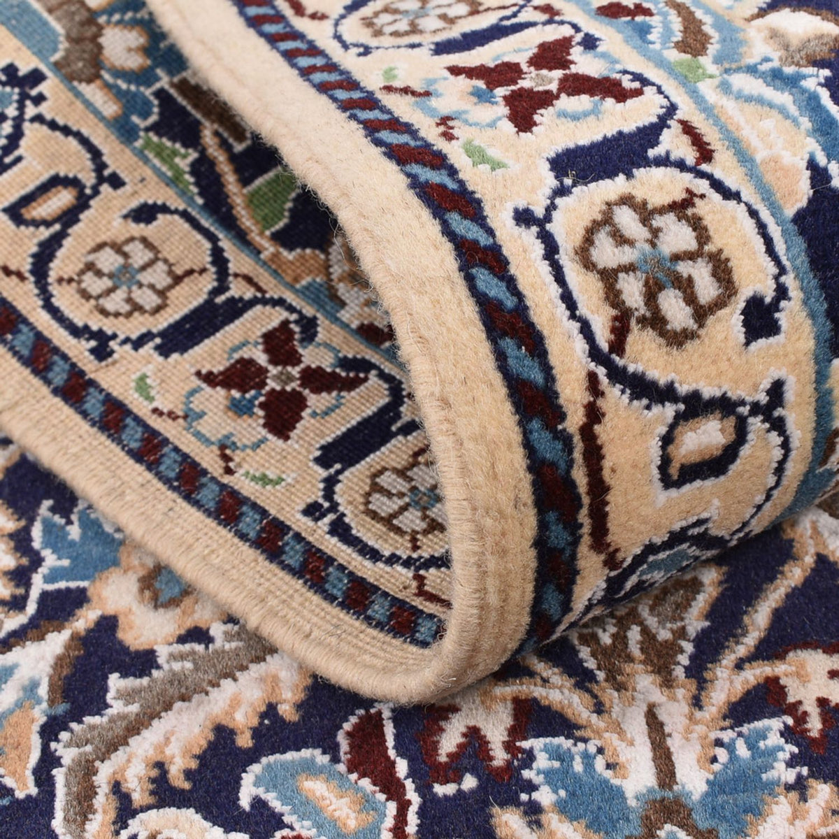 Tapis de couloir Tapis persan - Nain - Royal - 194 x 59 cm - bleu