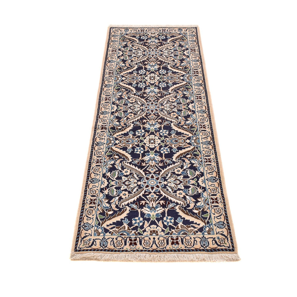Tapis de couloir Tapis persan - Nain - Royal - 194 x 59 cm - bleu