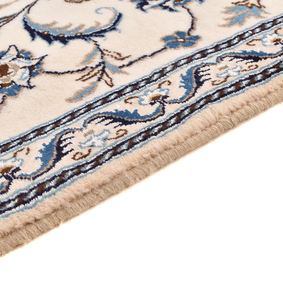 Tapis de couloir Tapis persan - Nain - Royal - 194 x 61 cm - crème
