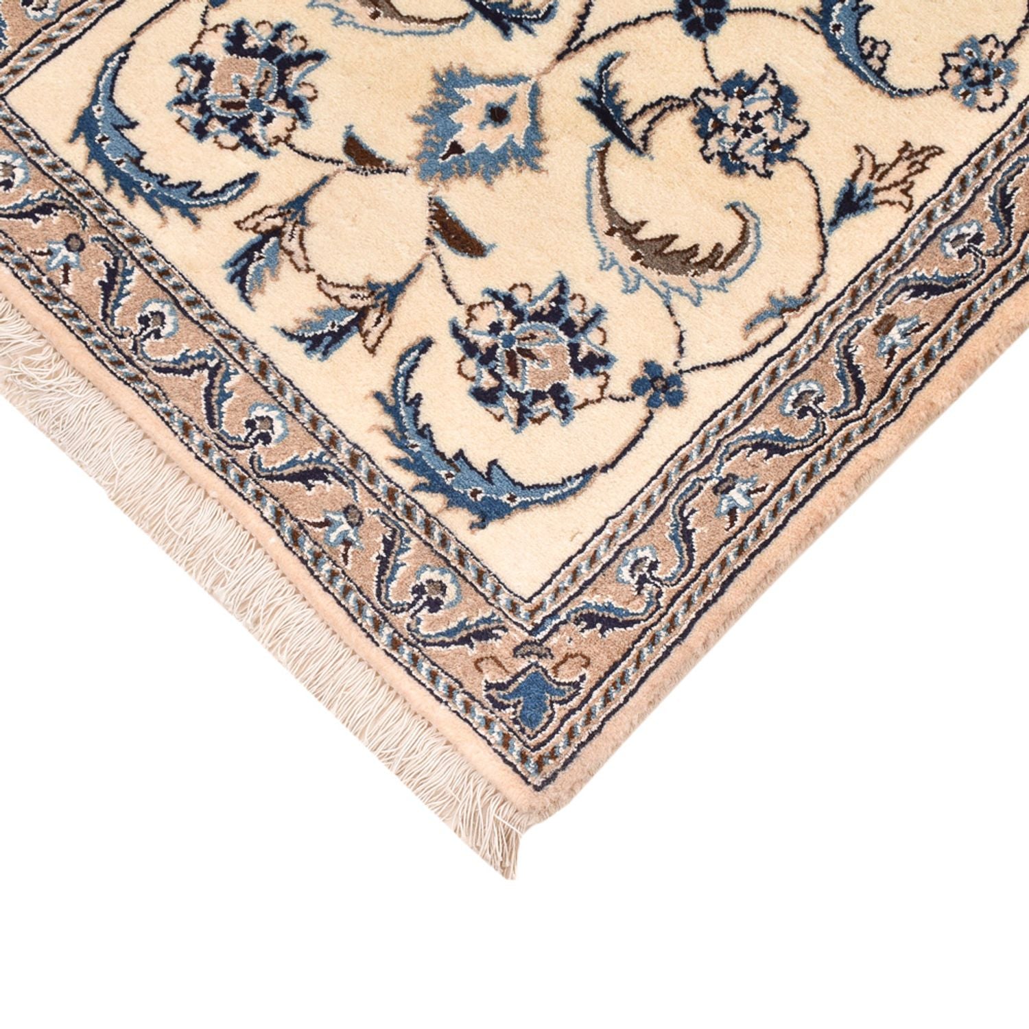 Tapis de couloir Tapis persan - Nain - Royal - 197 x 60 cm - crème