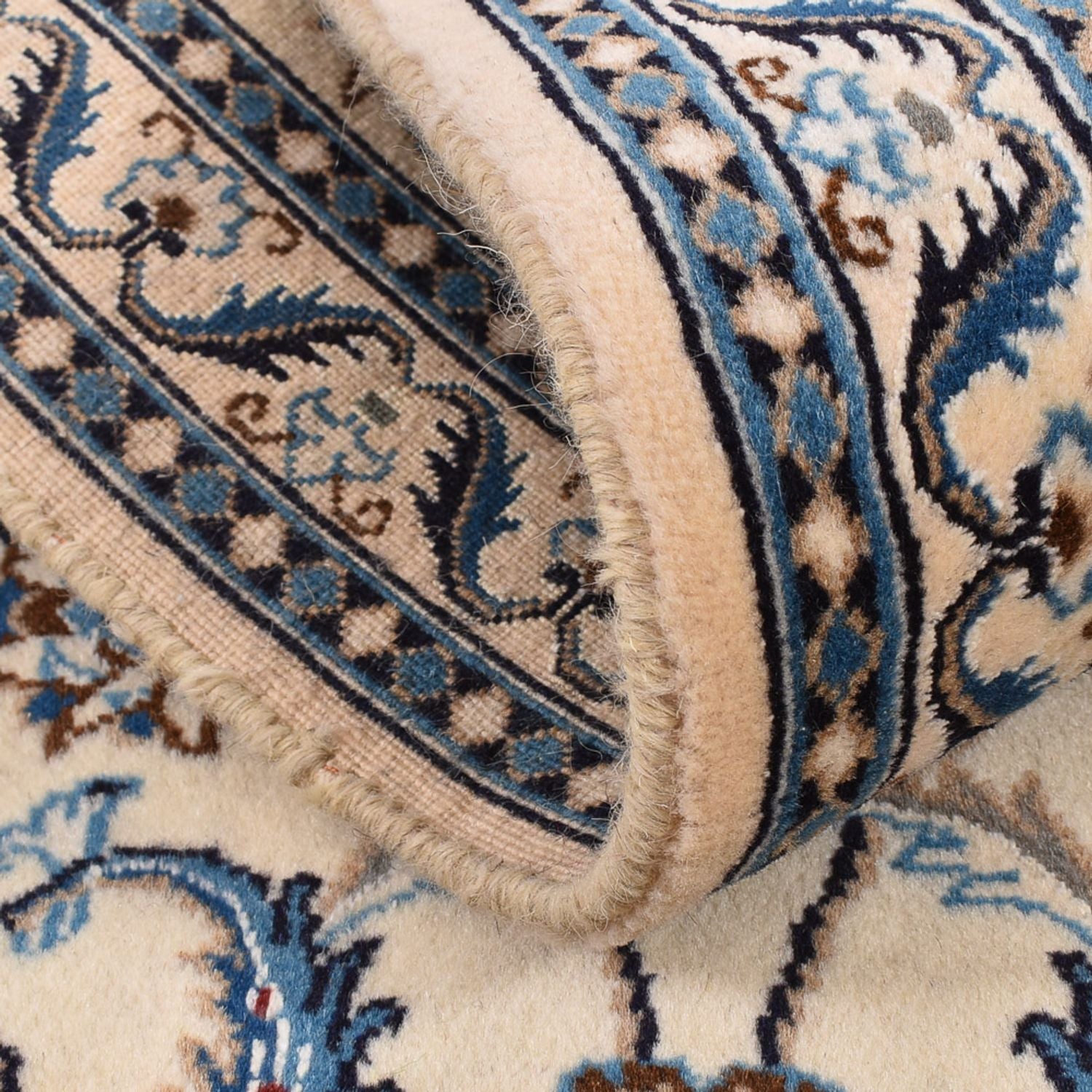 Tapis de couloir Tapis persan - Nain - Royal - 195 x 60 cm - crème