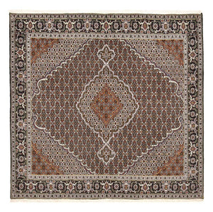Tapis persan - Tabriz - Royal carré  - 200 x 200 cm - marron