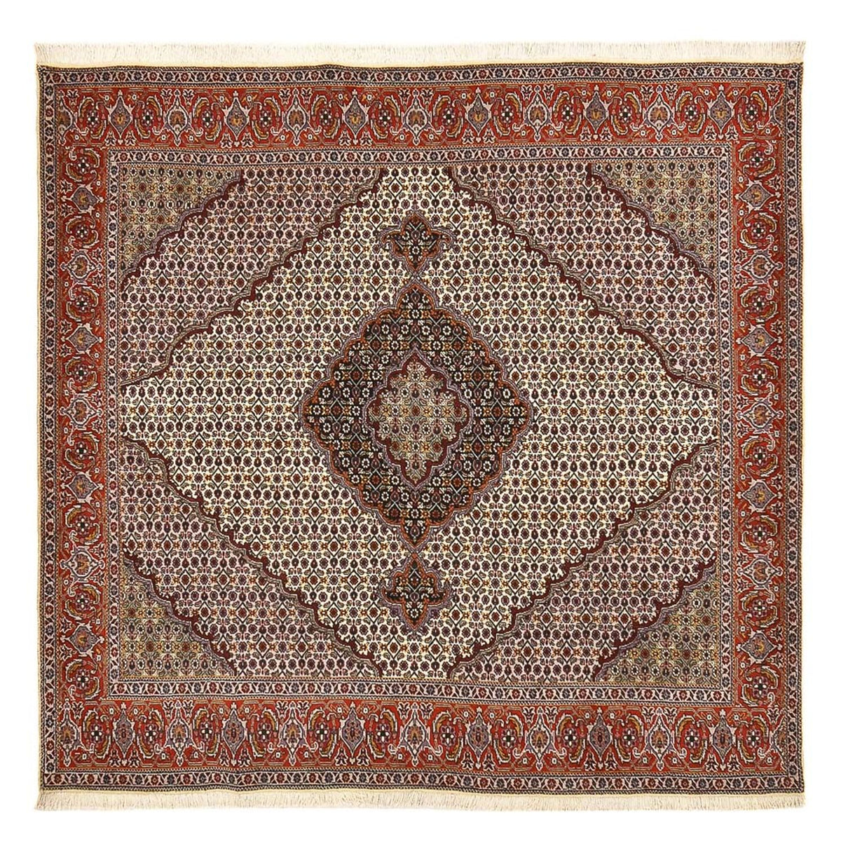 Tapis persan - Tabriz - Royal carré  - 205 x 193 cm - marron