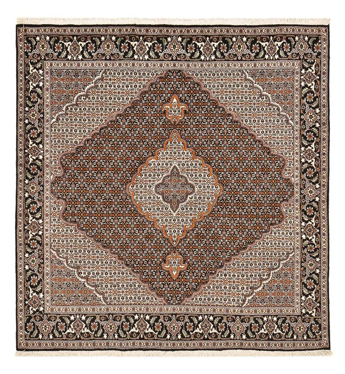 Tapis persan - Tabriz - Royal carré  - 207 x 200 cm - marron