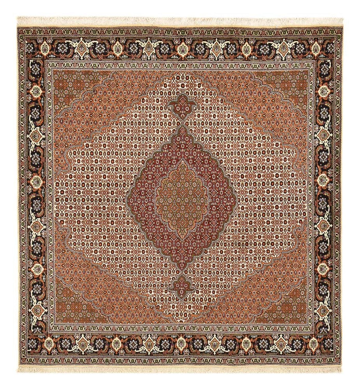 Tapis persan - Tabriz - Royal carré  - 209 x 198 cm - marron