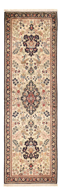 Tapis de couloir Tapis en soie - Ghom soie - Premium - 222 x 69 cm - crème