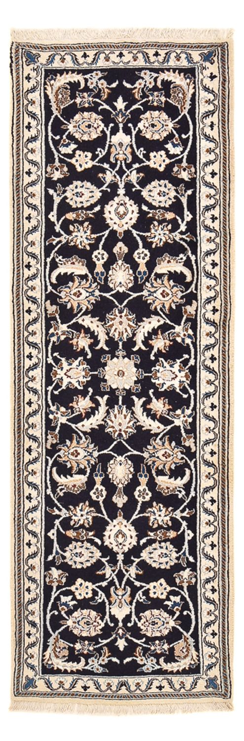 Tapis de couloir Tapis persan - Nain - Royal - 186 x 65 cm - bleu foncé
