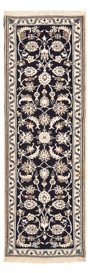 Tapis de couloir Tapis persan - Nain - Royal - 186 x 65 cm - bleu foncé