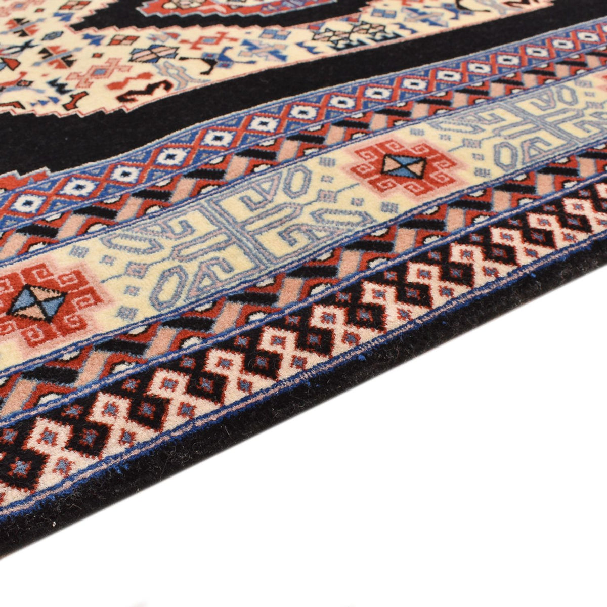 Tapis de couloir Tapis persan - Tabriz - Premium - 305 x 75 cm - bleu foncé