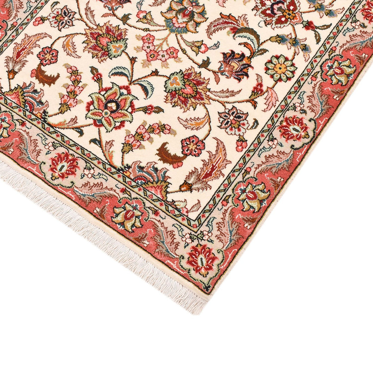 Tapis de couloir Tapis persan - Tabriz - Royal - 202 x 71 cm - crème
