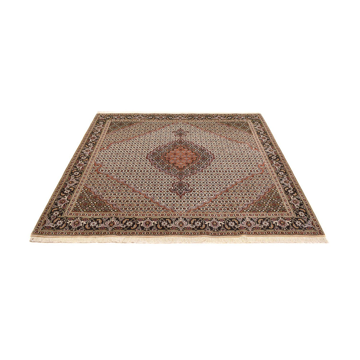 Tapis persan - Tabriz - Royal carré  - 203 x 198 cm - marron clair