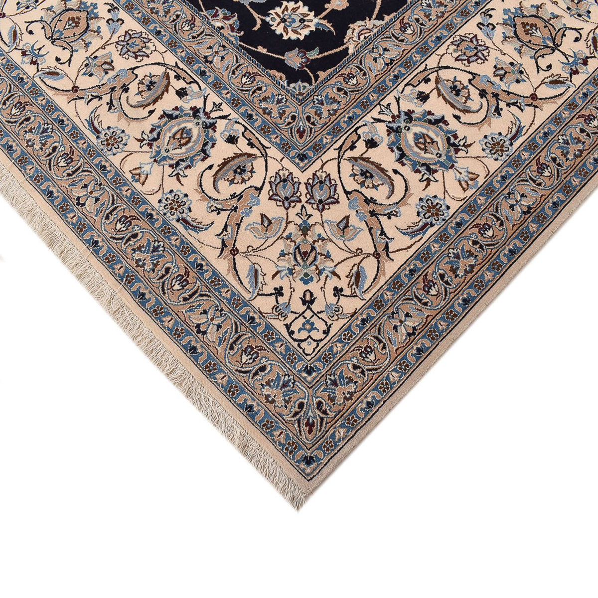 Tapis persan - Nain - Premium - 342 x 258 cm - bleu foncé