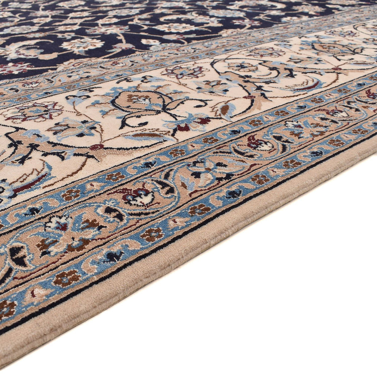 Tapis persan - Nain - Premium - 342 x 258 cm - bleu foncé