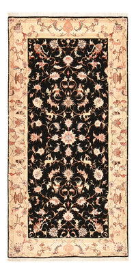 Tapis de couloir Tapis persan - Tabriz - Royal - 204 x 100 cm - bleu foncé