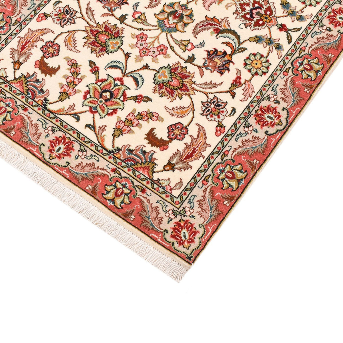 Tapis de couloir Tapis persan - Tabriz - Royal - 202 x 69 cm - crème