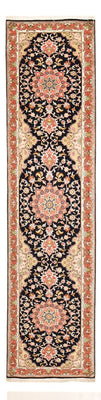 Tapis de couloir Tapis persan - Tabriz - Premium - 308 x 74 cm - bleu foncé