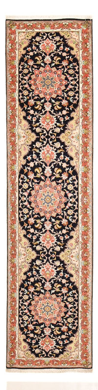 Tapis de couloir Tapis persan - Tabriz - Premium - 308 x 74 cm - bleu foncé
