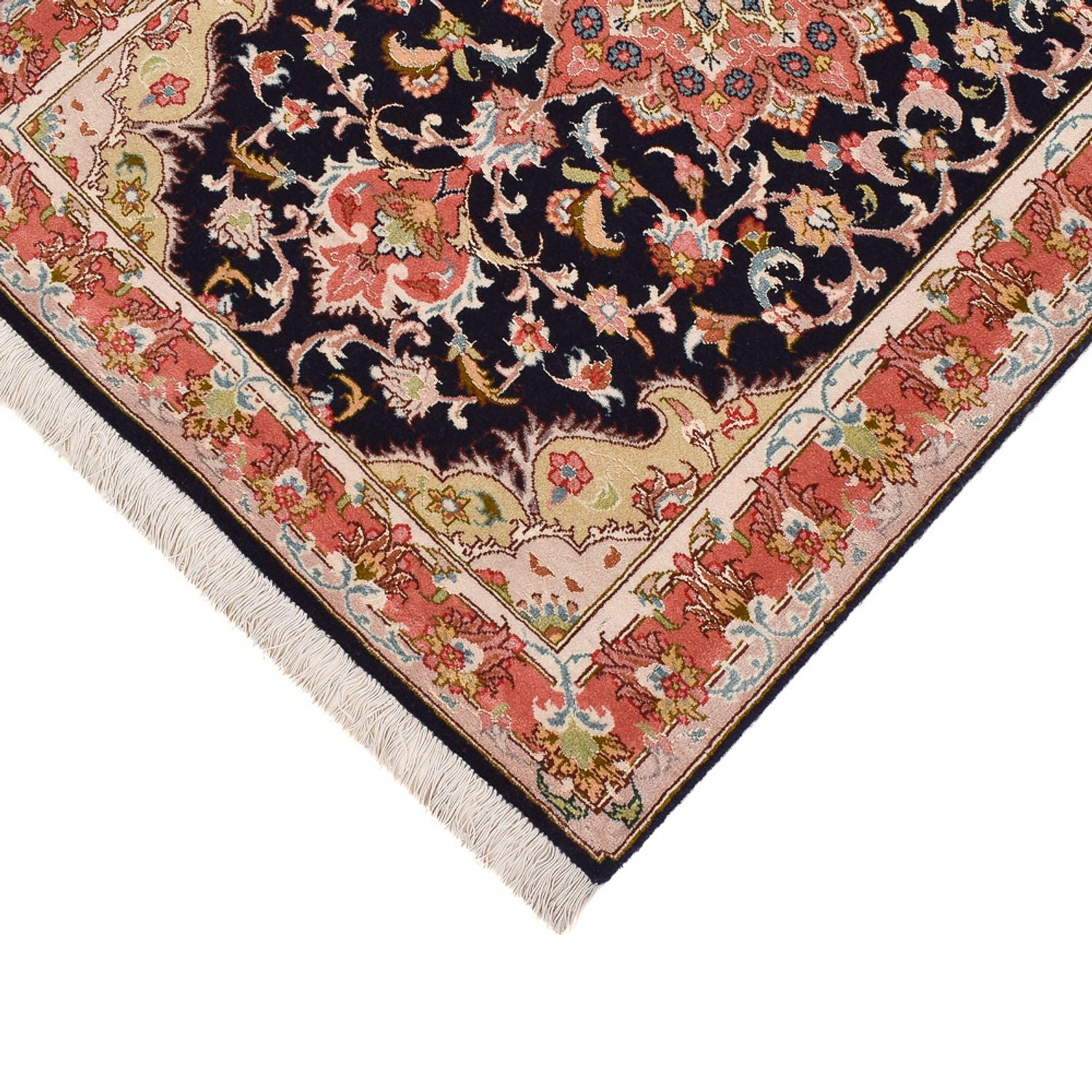 Tapis de couloir Tapis persan - Tabriz - Premium - 308 x 74 cm - bleu foncé