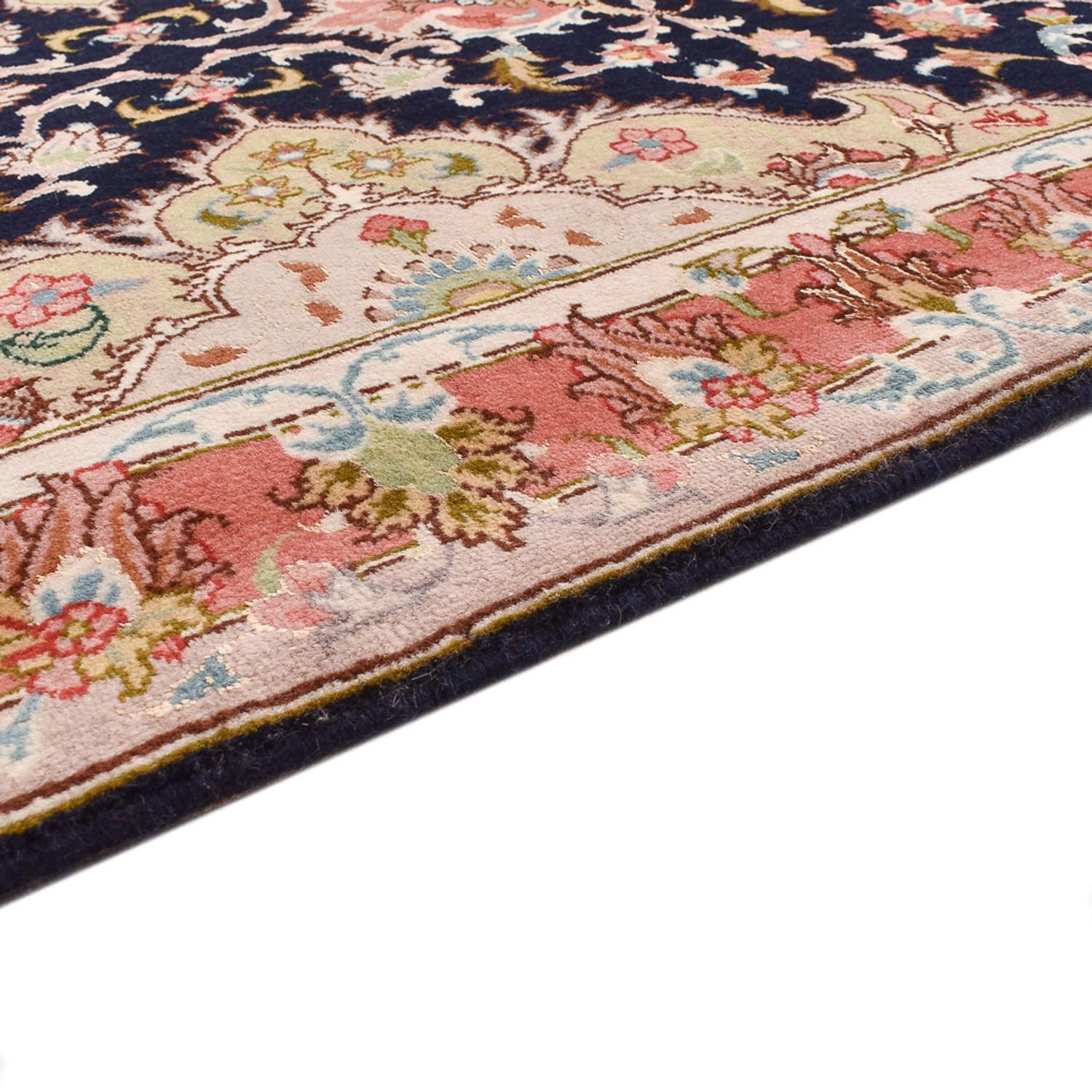Tapis de couloir Tapis persan - Tabriz - Premium - 308 x 74 cm - bleu foncé