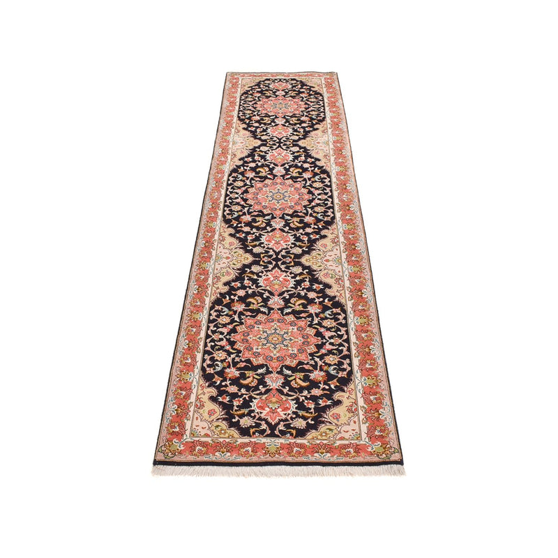 Tapis de couloir Tapis persan - Tabriz - Premium - 308 x 74 cm - bleu foncé