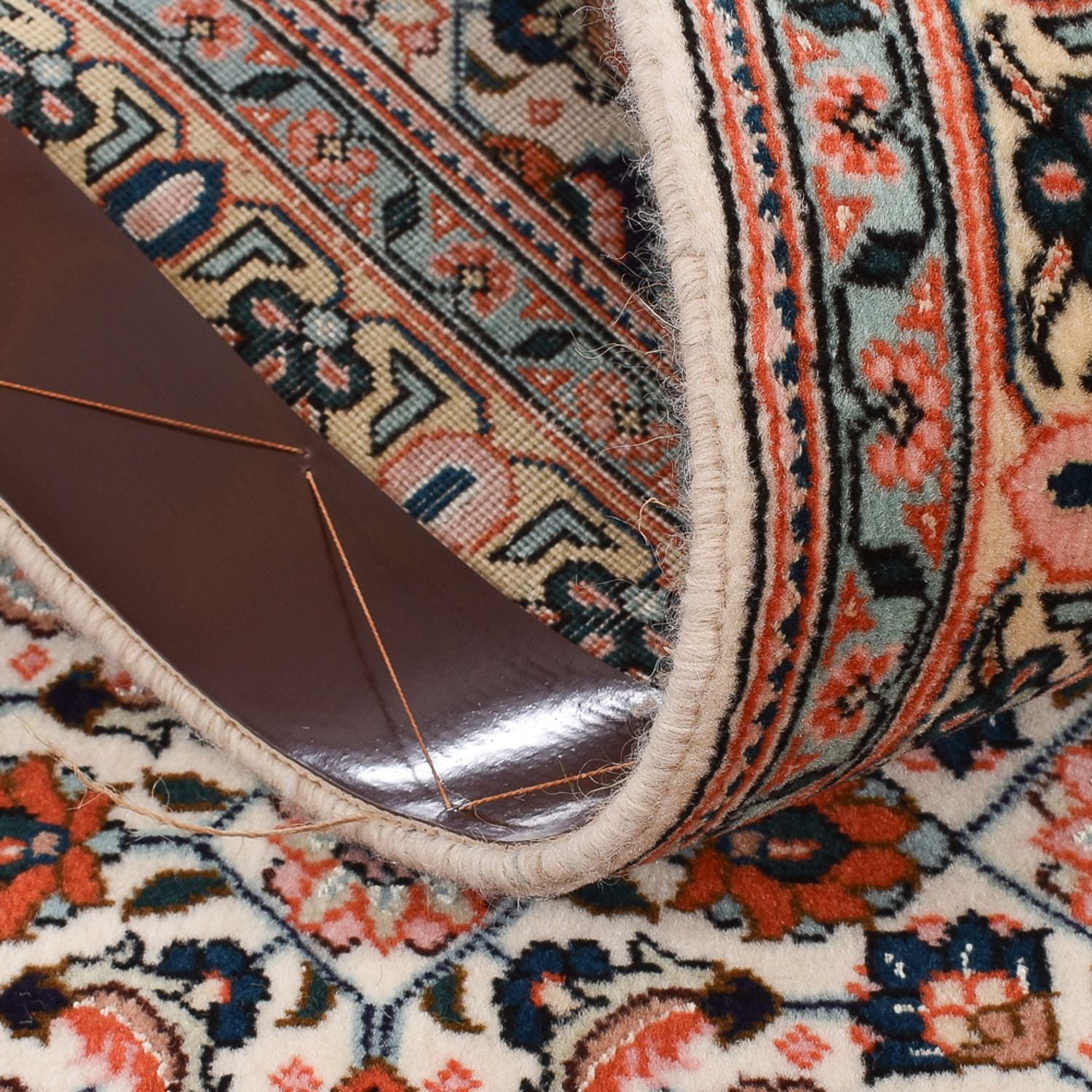 Tapis de couloir Tapis persan - Tabriz - Royal - 304 x 74 cm - marron clair