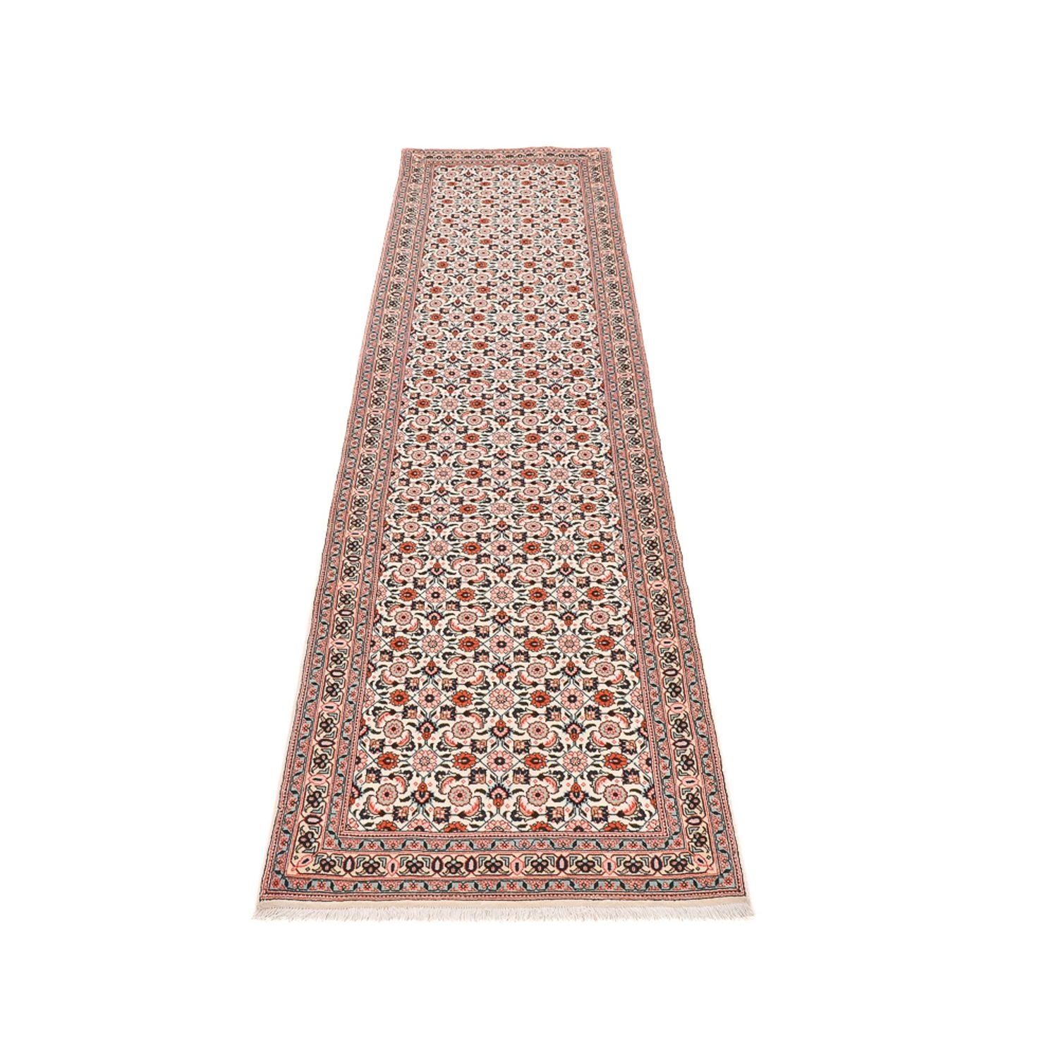 Tapis de couloir Tapis persan - Tabriz - Royal - 304 x 74 cm - marron clair