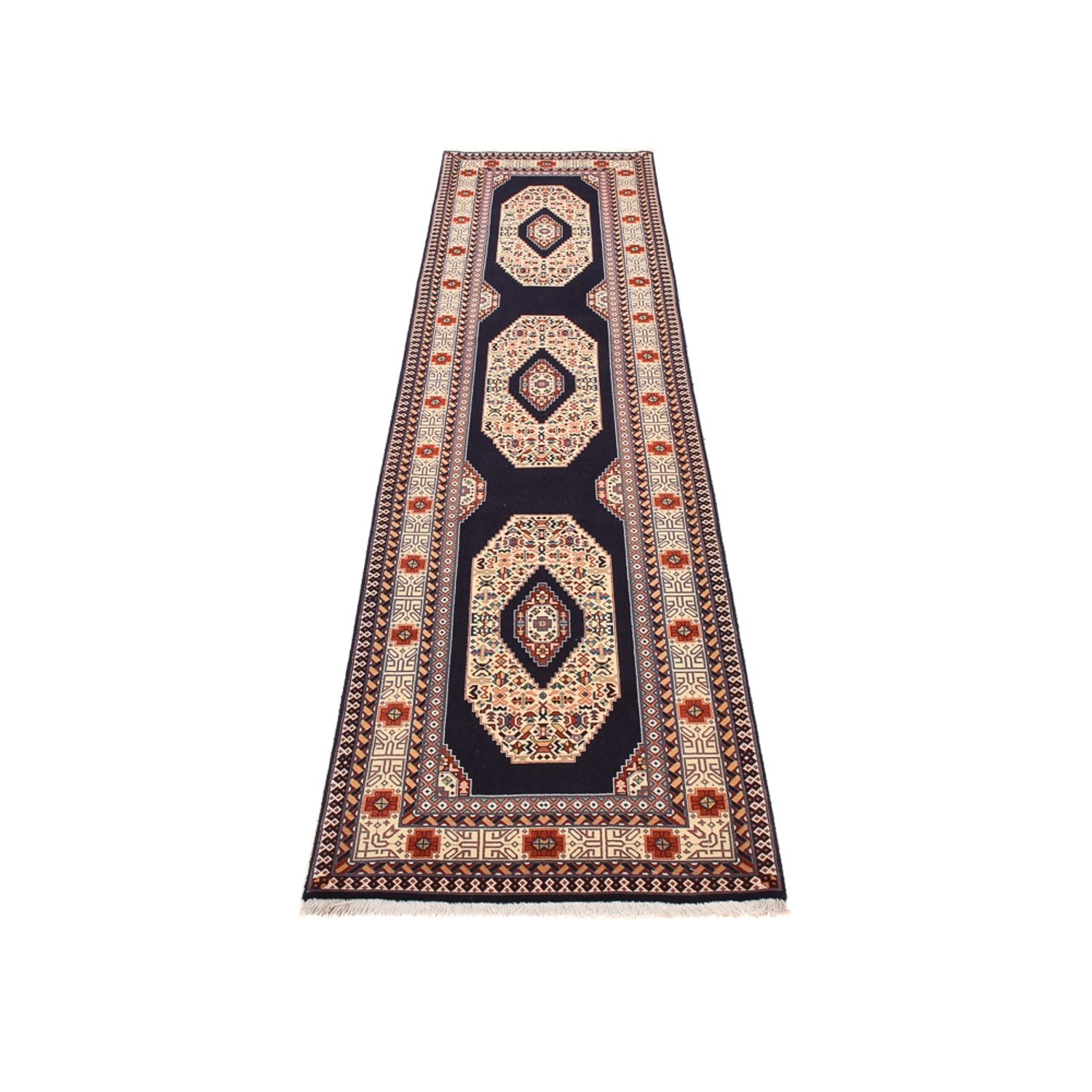 Tapis de couloir Tapis persan - Tabriz - Premium - 300 x 73 cm - bleu foncé