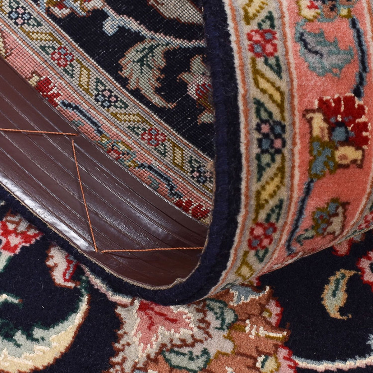 Tapis de couloir Tapis persan - Tabriz - Premium - 300 x 66 cm - bleu foncé