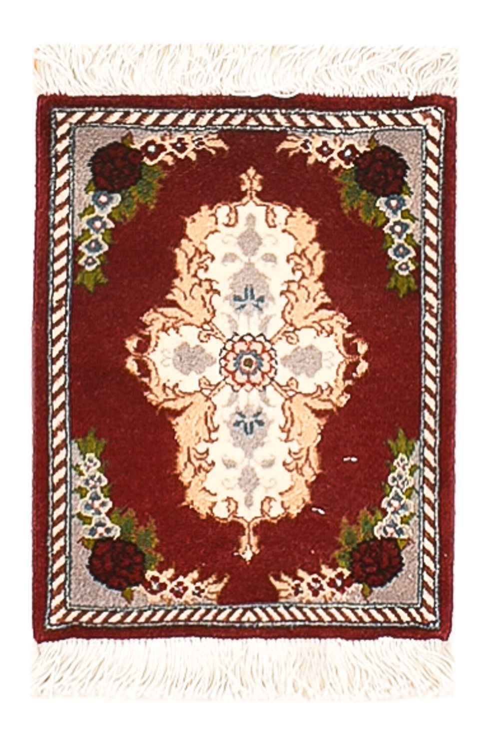 Tapis persan - Tabriz - Premium - 40 x 30 cm - rouge foncé