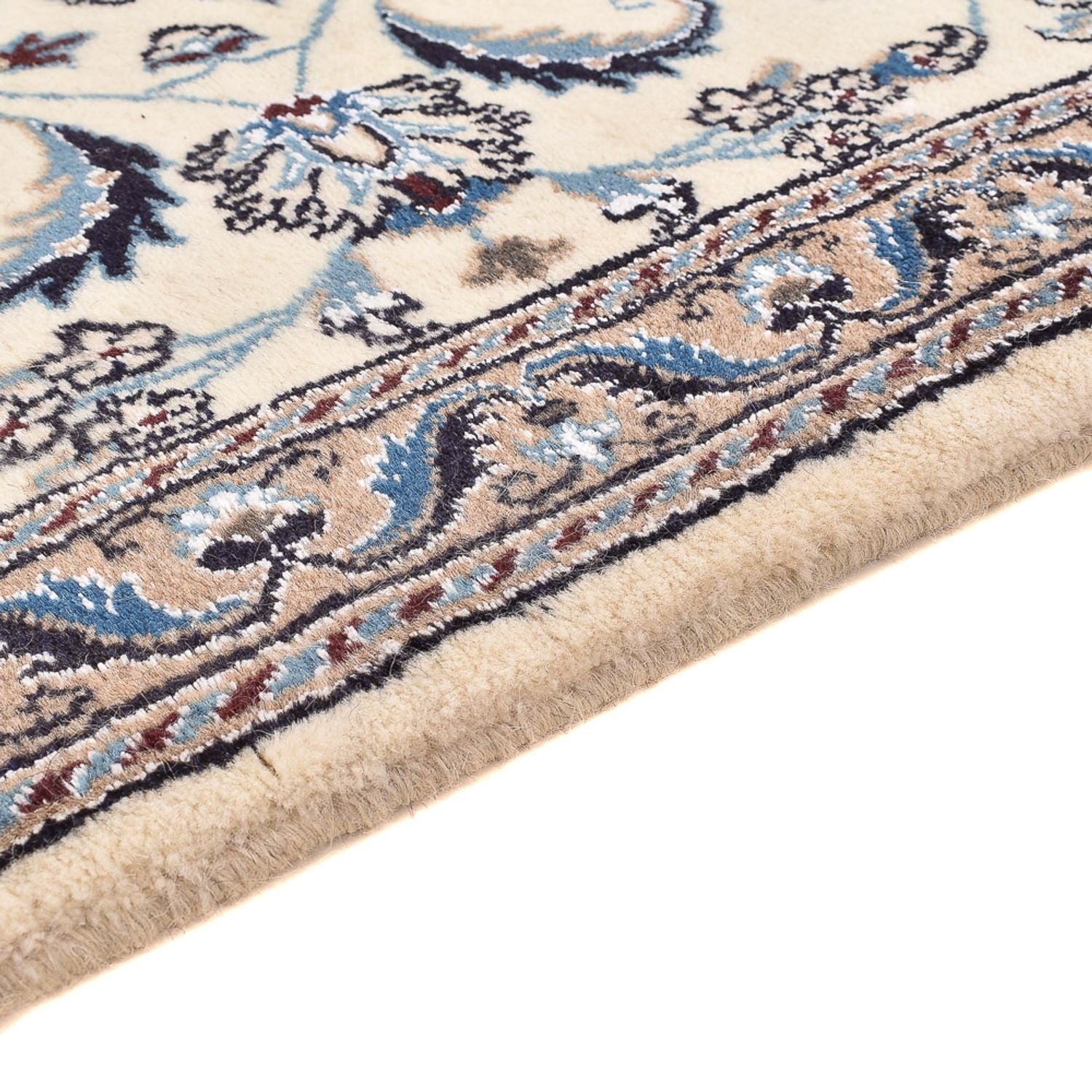 Tapis de couloir Tapis persan - Nain - Royal - 195 x 58 cm - crème
