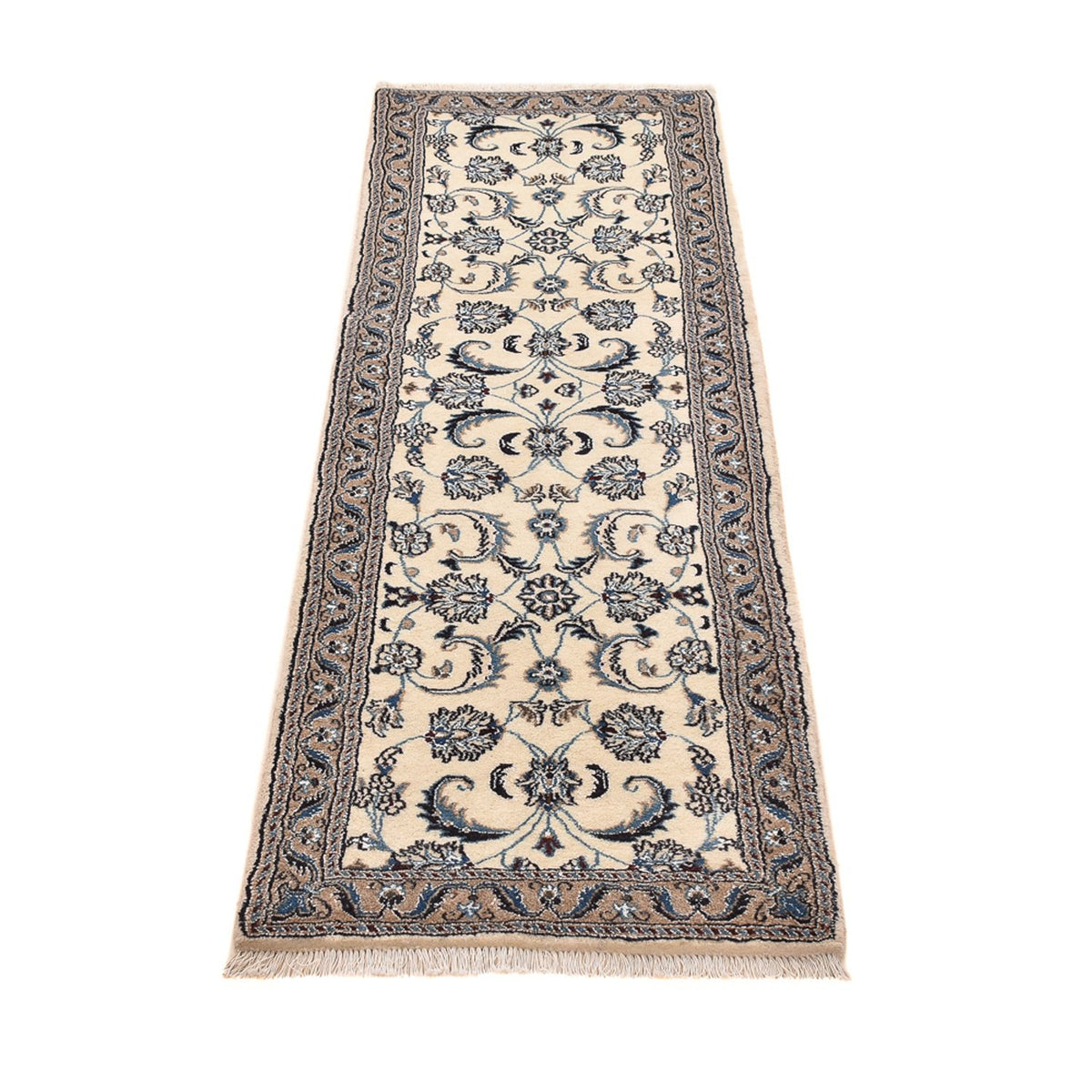 Tapis de couloir Tapis persan - Nain - Royal - 195 x 58 cm - crème