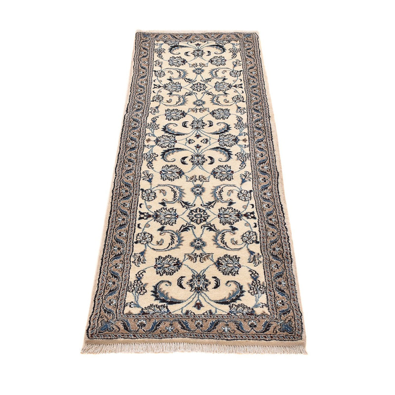 Tapis de couloir Tapis persan - Nain - Royal - 195 x 58 cm - crème