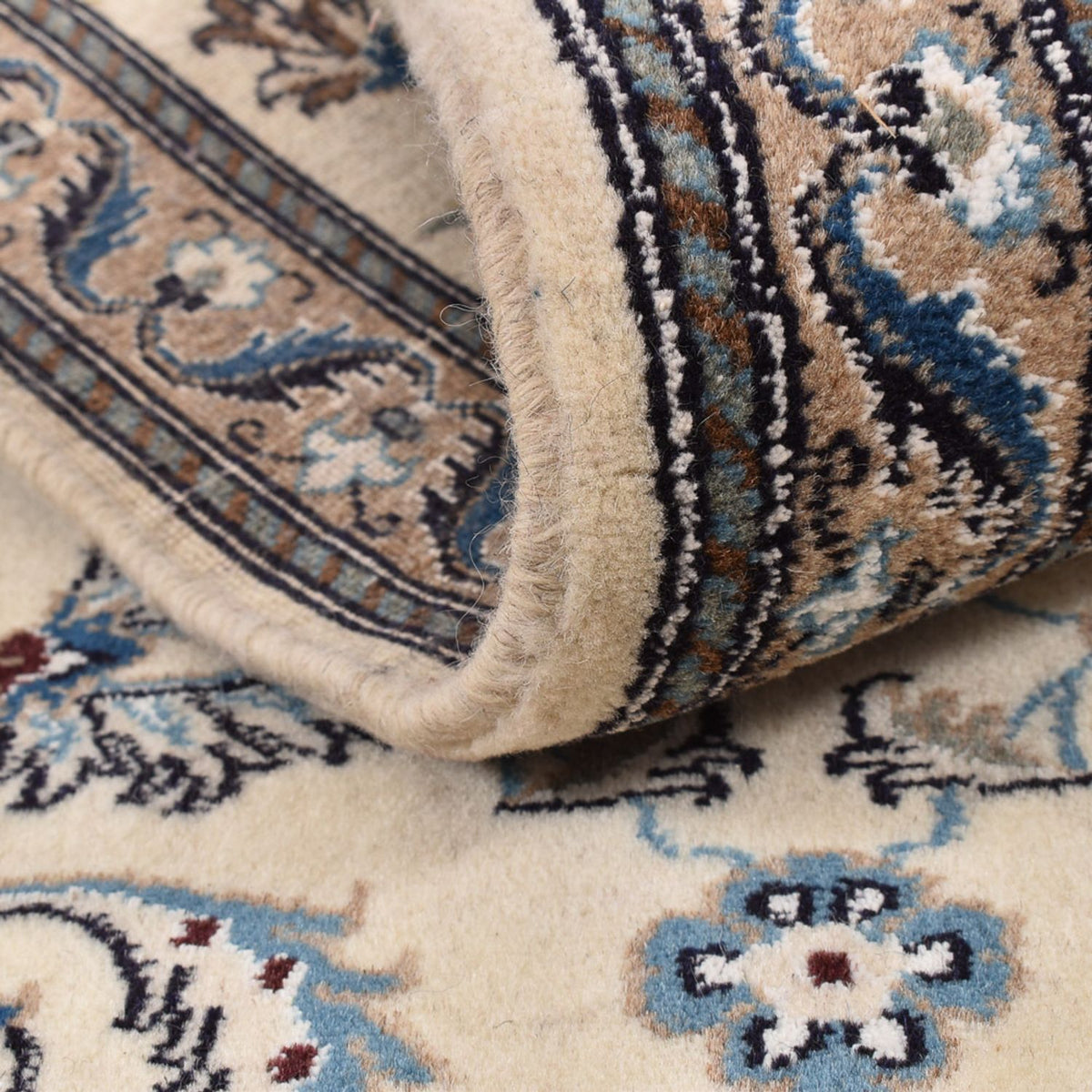 Tapis de couloir Tapis persan - Nain - Royal - 185 x 61 cm - crème