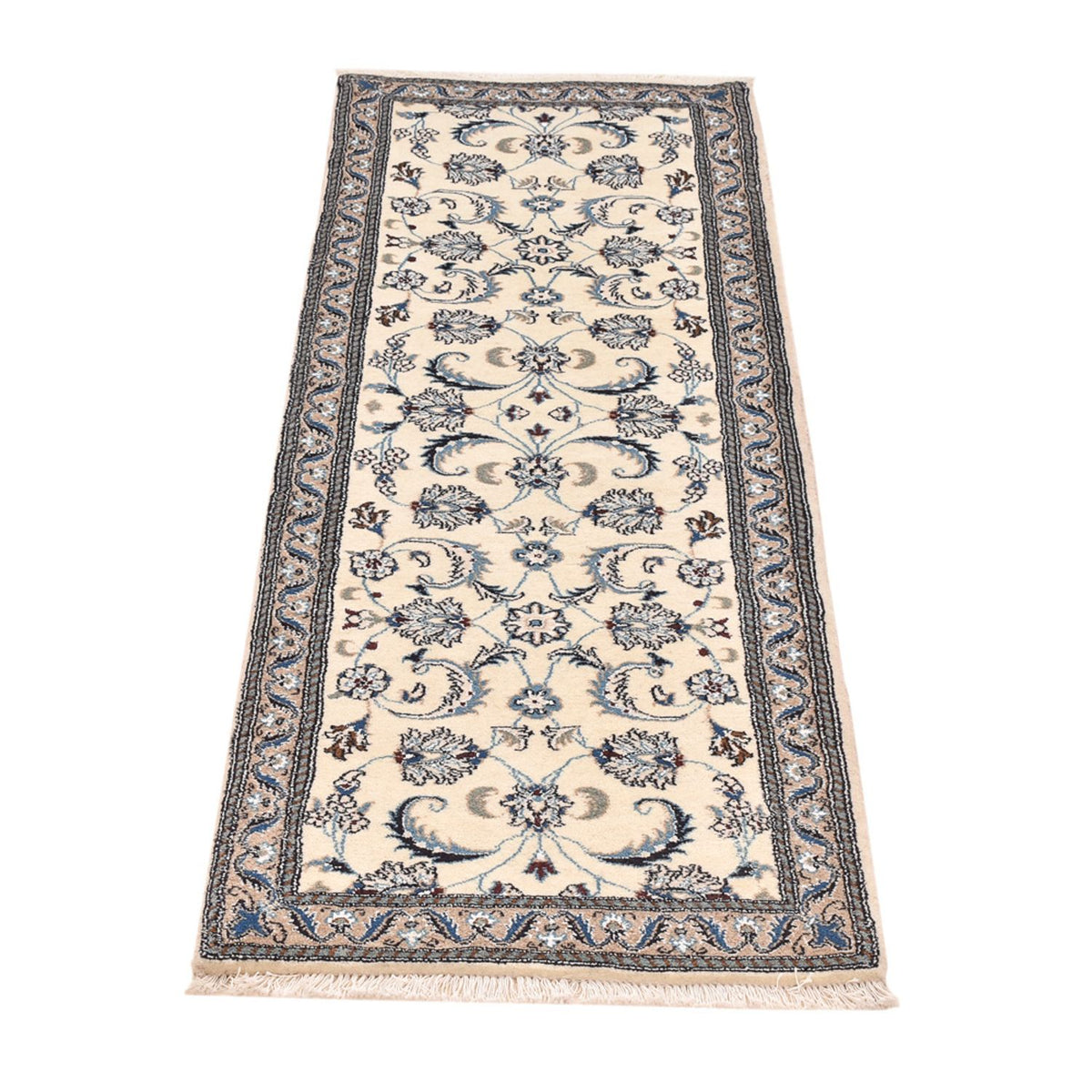 Tapis de couloir Tapis persan - Nain - Royal - 185 x 61 cm - crème