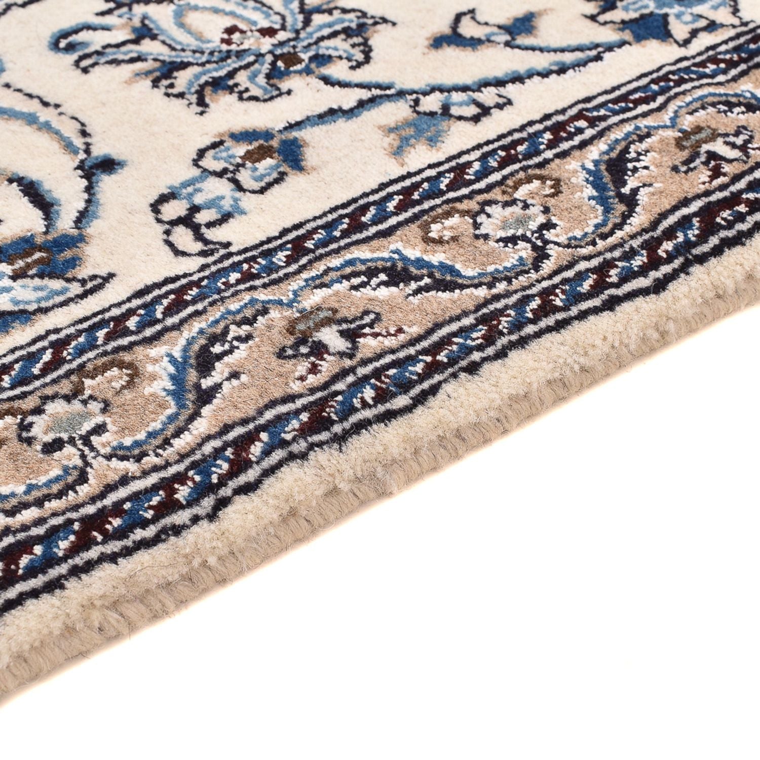 Tapis de couloir Tapis persan - Nain - Royal - 190 x 60 cm - crème