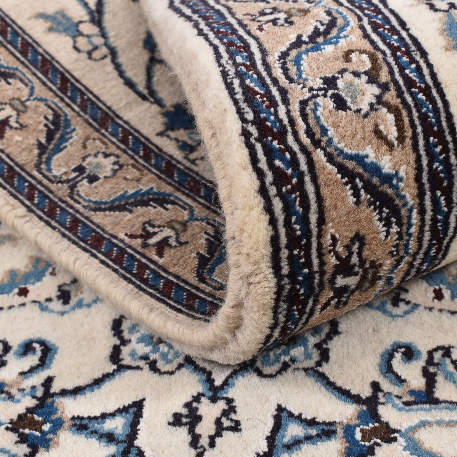 Tapis de couloir Tapis persan - Nain - Royal - 190 x 60 cm - crème