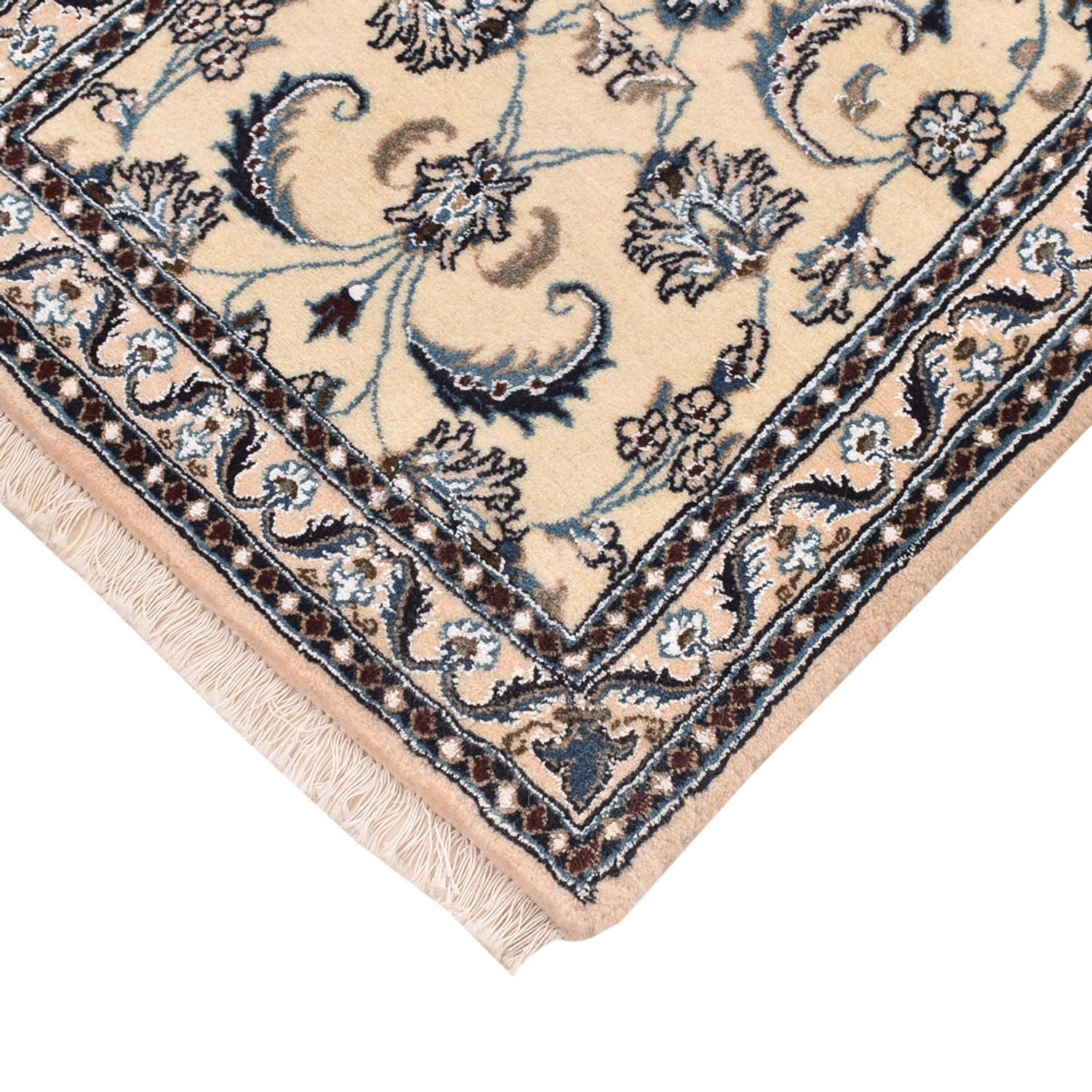 Tapis de couloir Tapis persan - Nain - Royal - 195 x 57 cm - crème