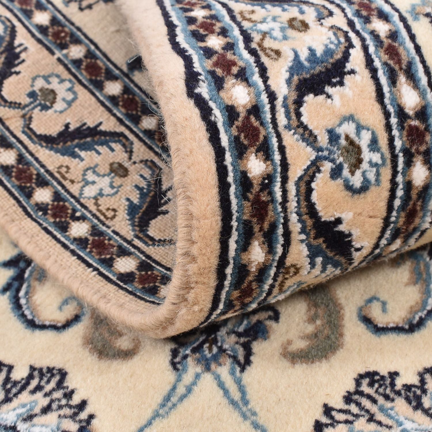 Tapis de couloir Tapis persan - Nain - Royal - 195 x 57 cm - crème