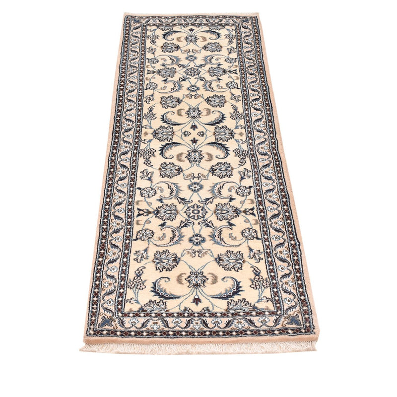 Tapis de couloir Tapis persan - Nain - Royal - 195 x 57 cm - crème