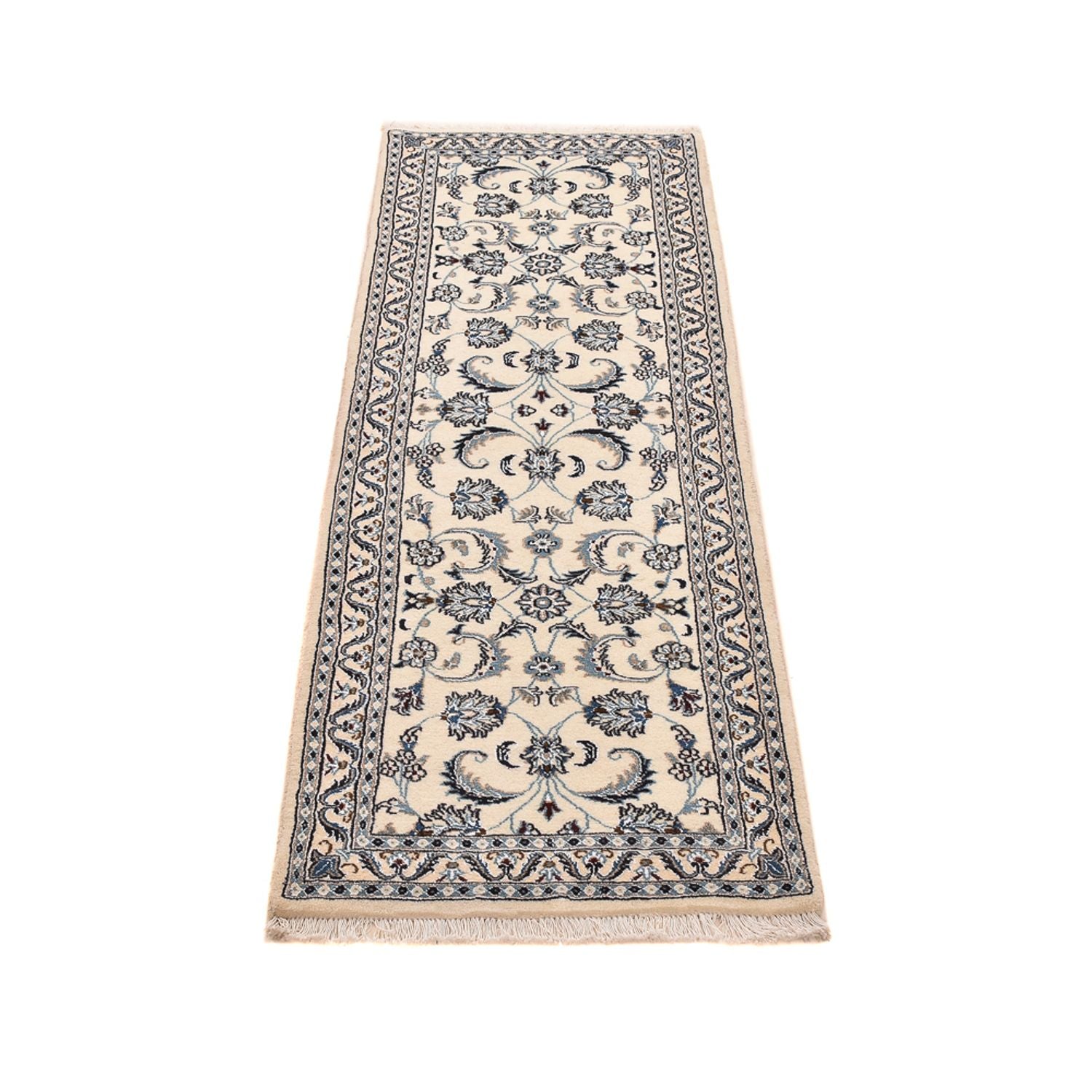 Tapis de couloir Tapis persan - Nain - Royal - 192 x 58 cm - crème