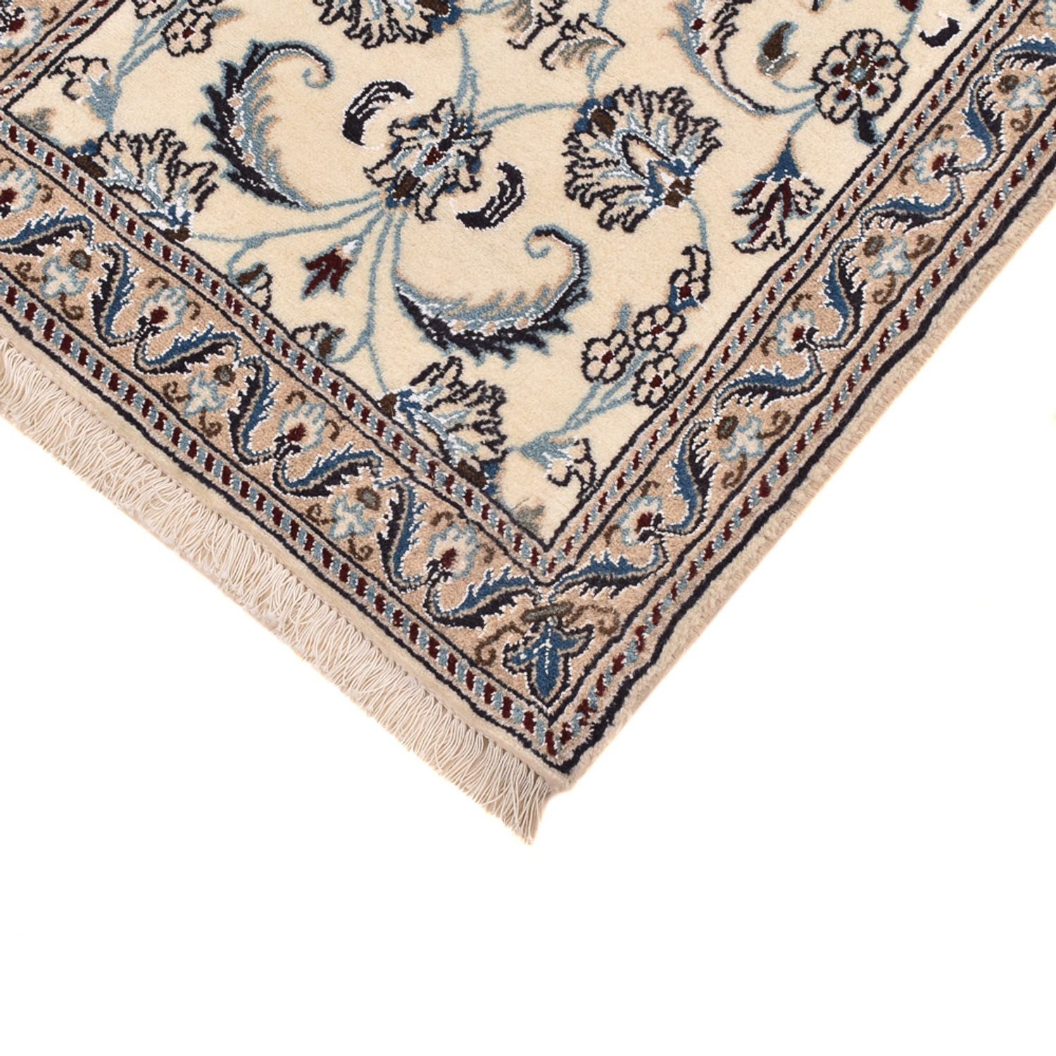 Tapis de couloir Tapis persan - Nain - Royal - 193 x 62 cm - crème
