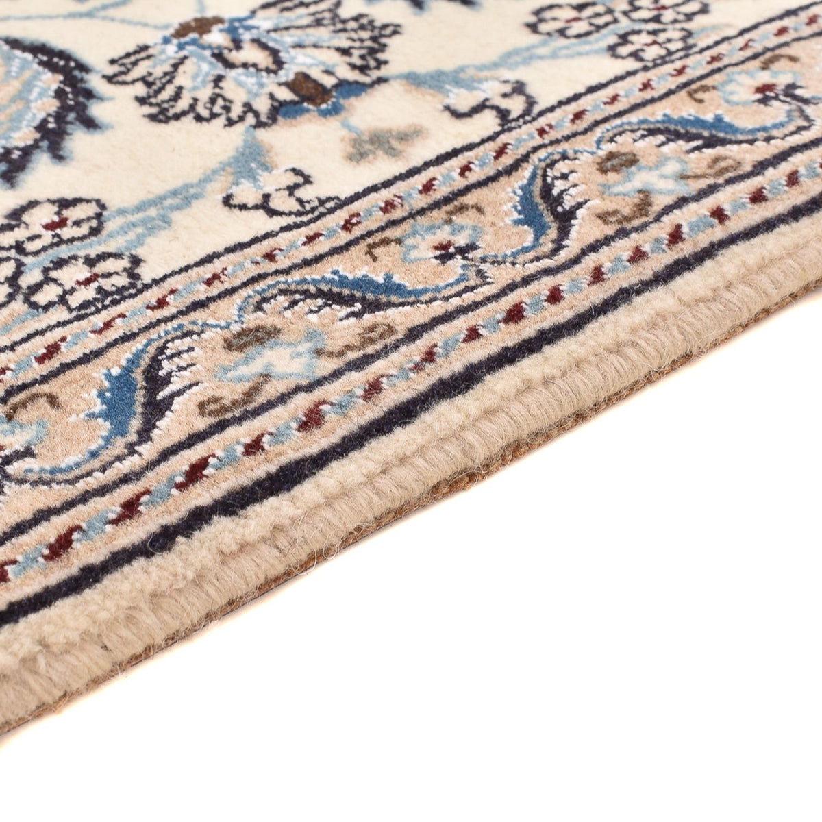 Tapis de couloir Tapis persan - Nain - Royal - 193 x 62 cm - crème