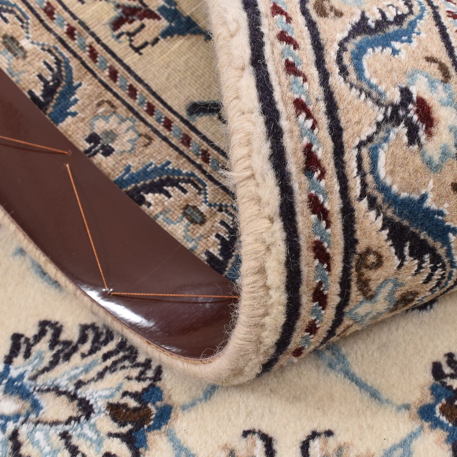 Tapis de couloir Tapis persan - Nain - Royal - 193 x 62 cm - crème